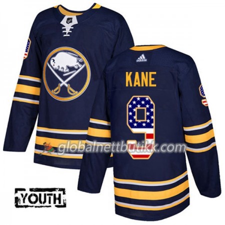 Buffalo Sabres Hockeydrakt Evander Kane 9 2017-2018 USA Flag Fashion Blå Adidas Authentic - Barn